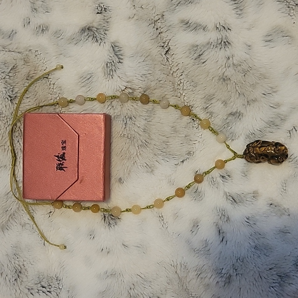 Tiger Eye Foo Dog Necklace